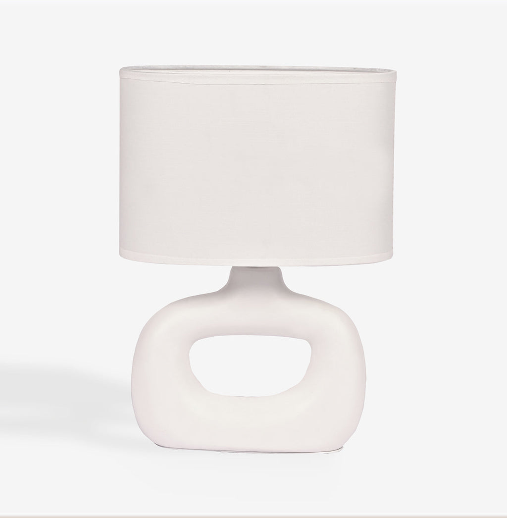 Astral Noir Fabric Shade Ceramic Table Lamp