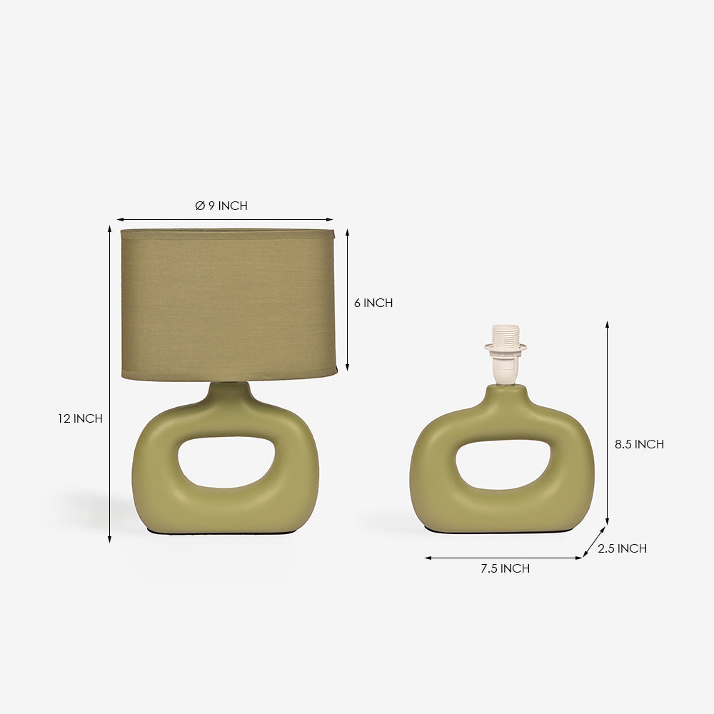 Astral Noir Fabric Shade Ceramic Table Lamp