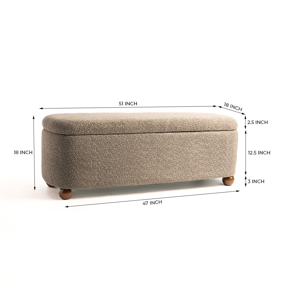 Mavis Cotton Bench with Wood