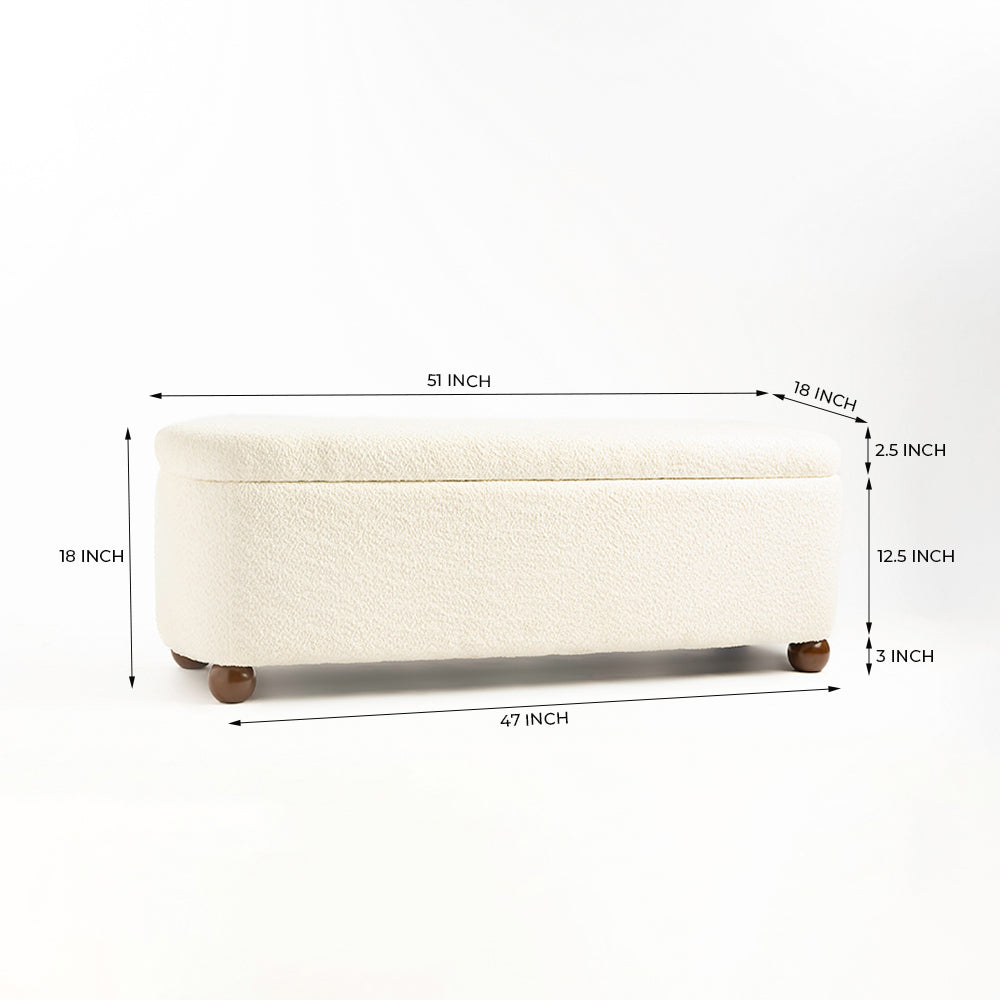 Mavis Cotton Bench with Wood