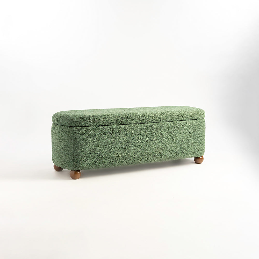 Mavis Cotton Bench with Wood