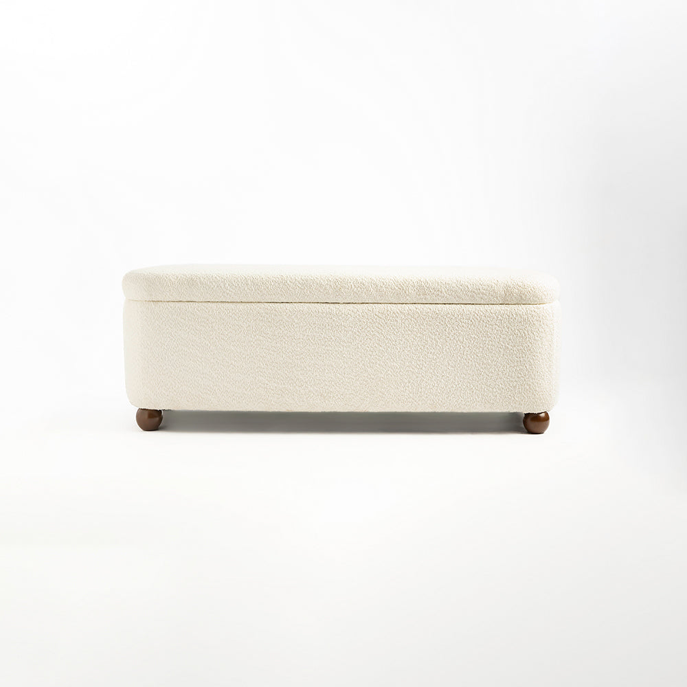Mavis Cotton Bench with Wood