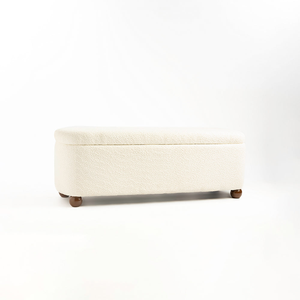 Mavis Cotton Bench with Wood