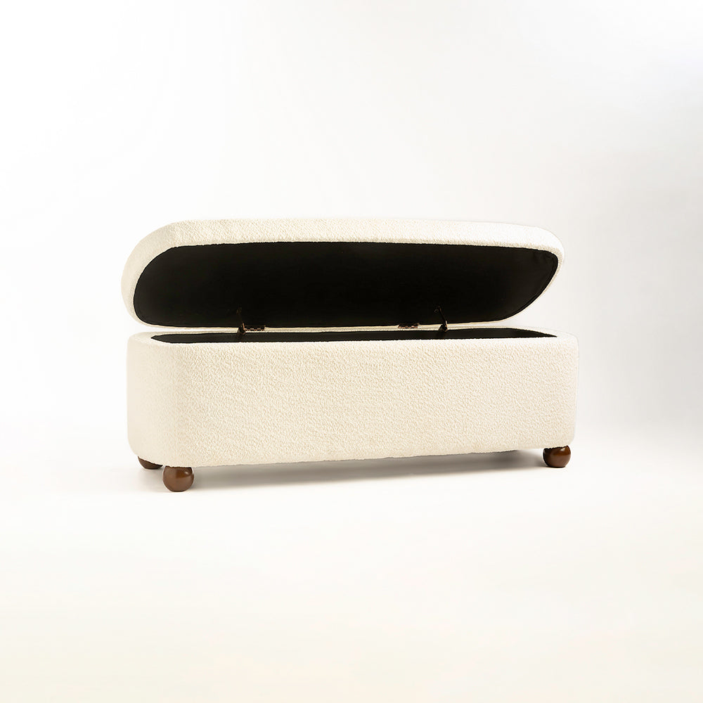 Mavis Cotton Bench with Wood