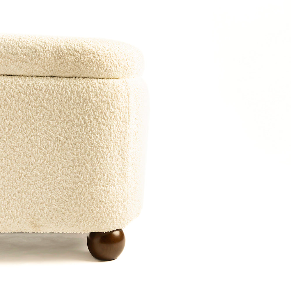 Mavis Cotton Bench with Wood