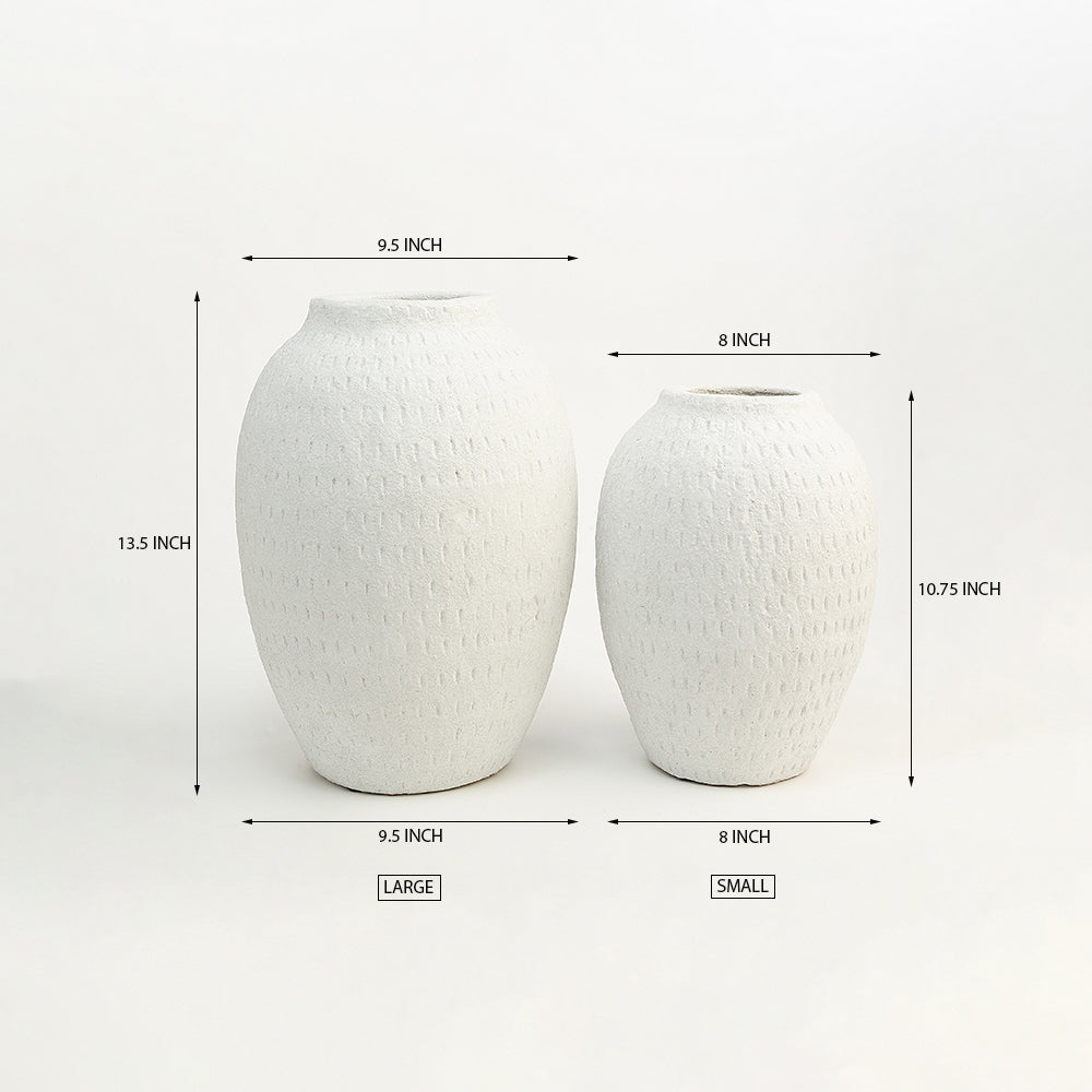 Kinks Terracotta Vase Set of 2