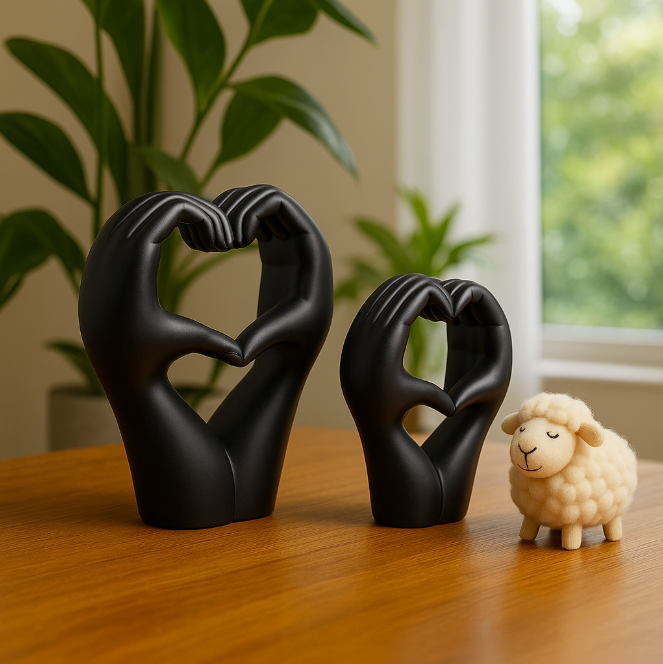 Heart in Hand Polyresin Sculpture