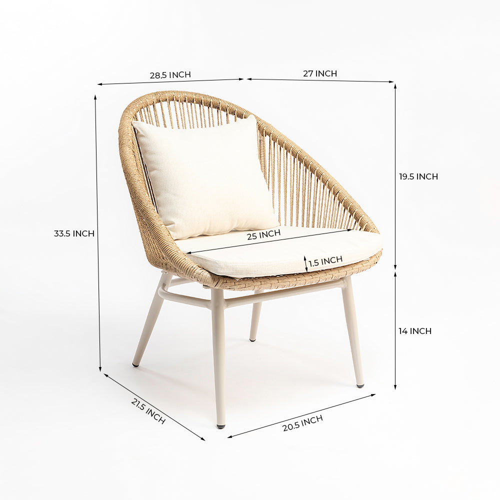 Mott Rattan Chair with Giza Cotton cushion