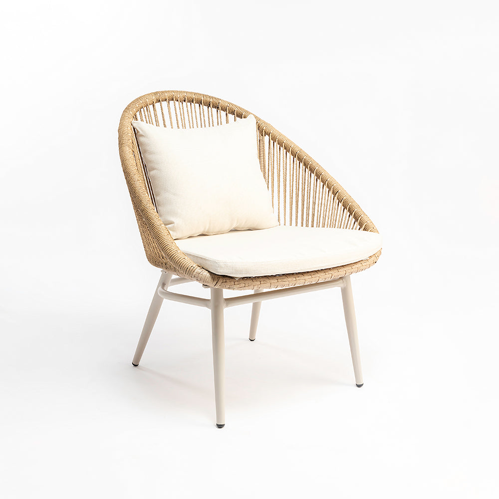 Mott Rattan Chair with Giza Cotton cushion
