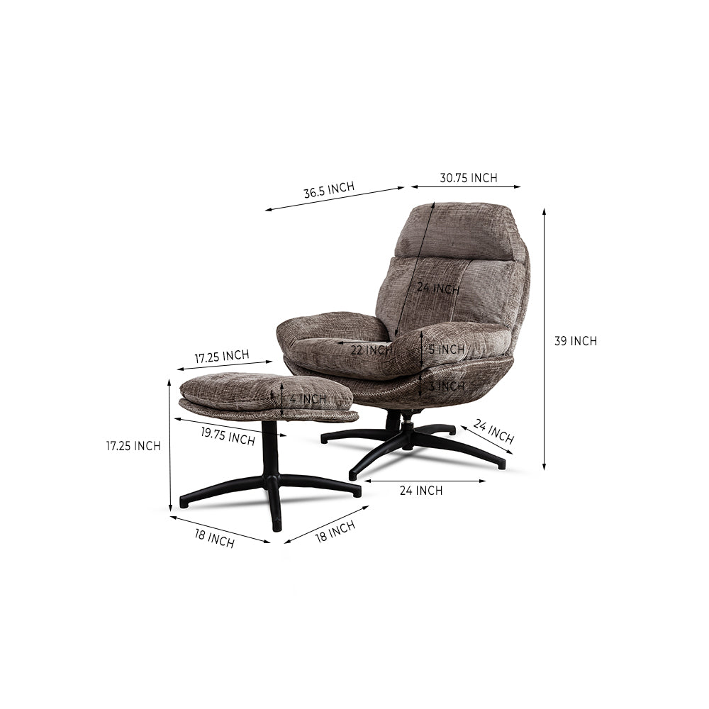 Hoopie Cotton Chair with ottoman