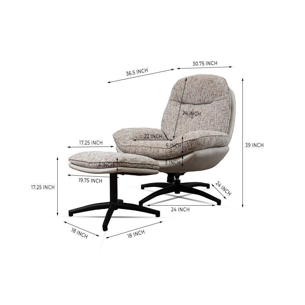 Nimbus Cotton Chair with ottoman