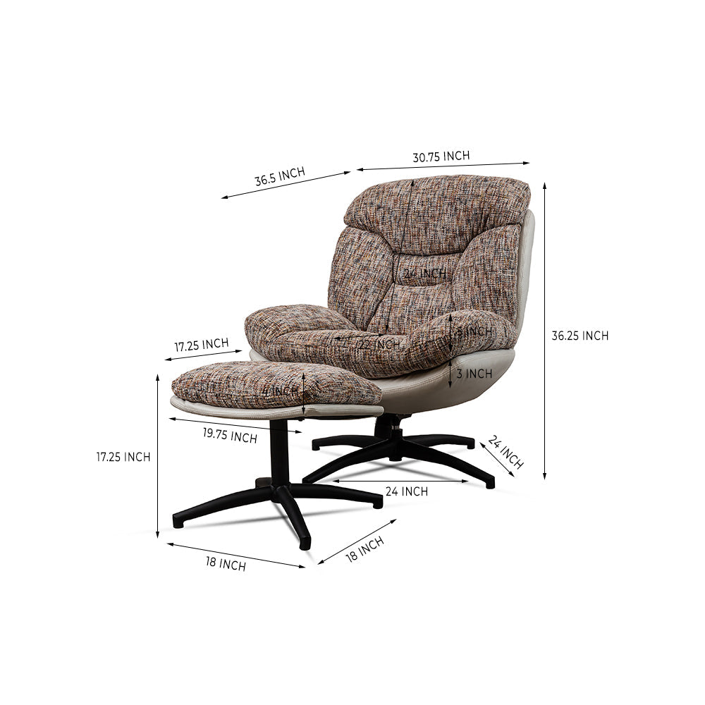 Bob Segar Cotton Chair with ottoman