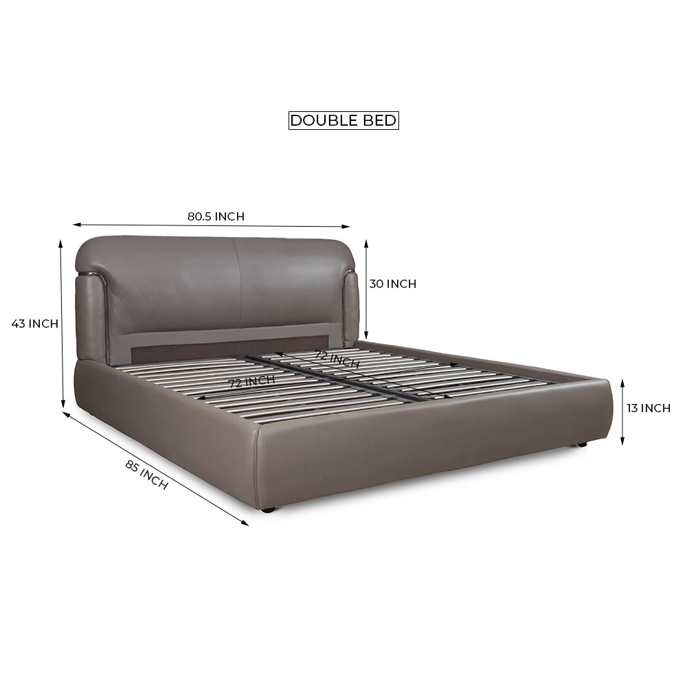 Auburn Leather Bed