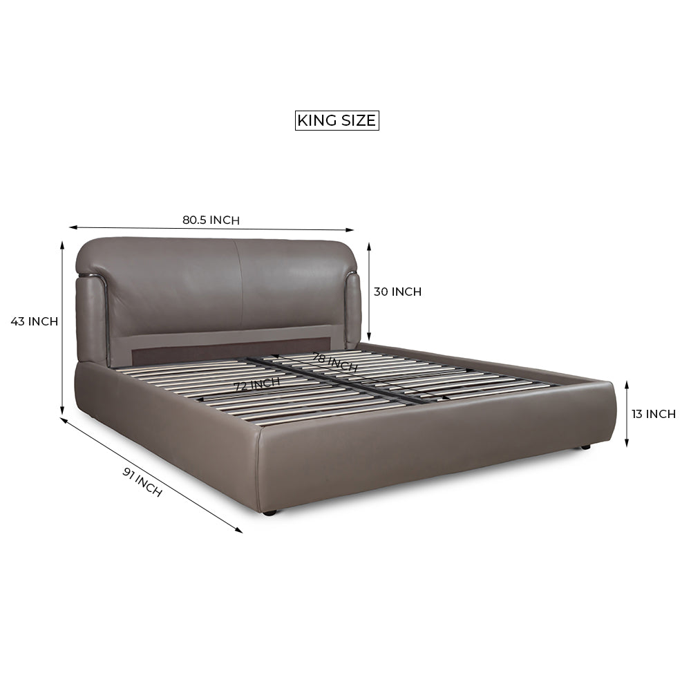Auburn Leather Bed