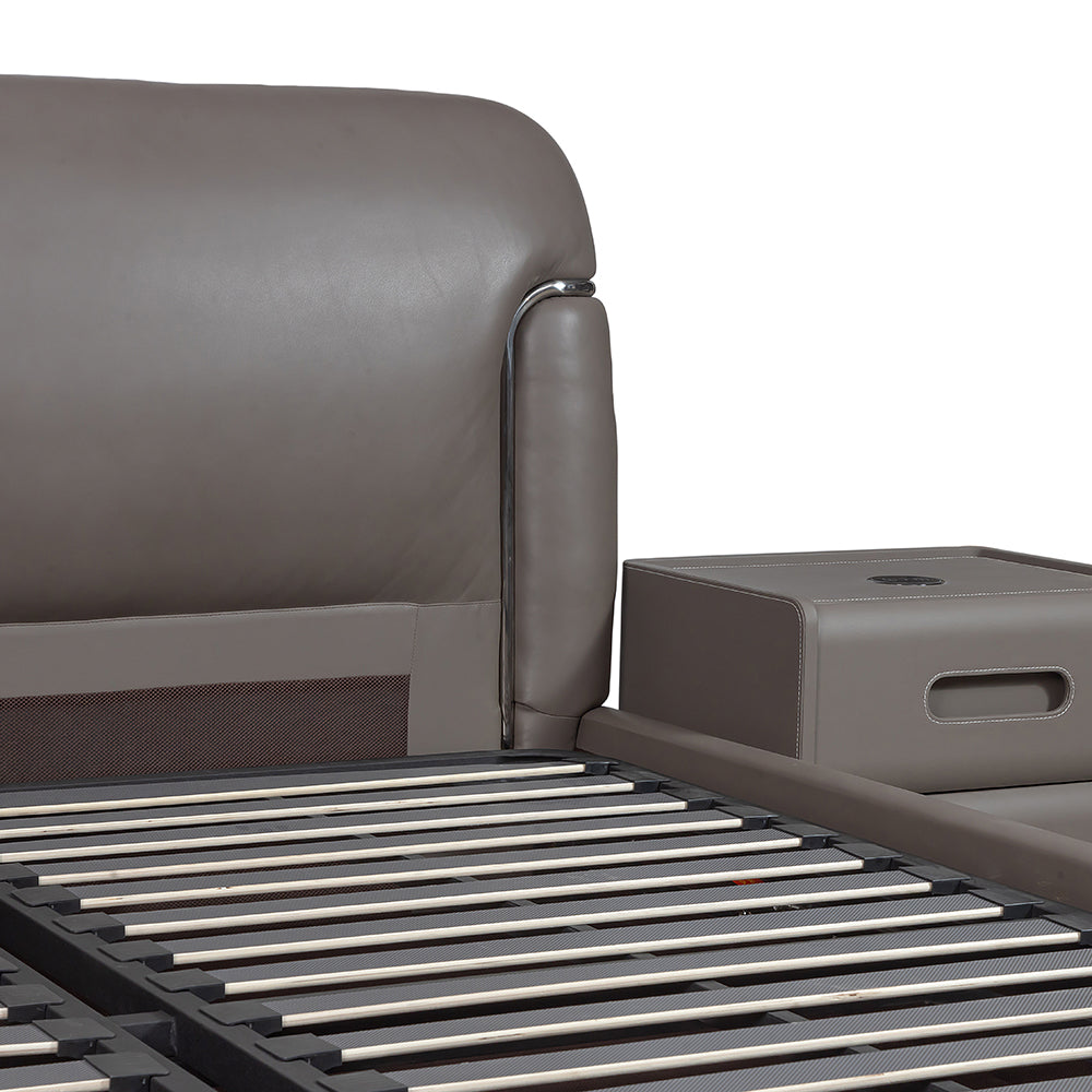 Auburn Leather Bed