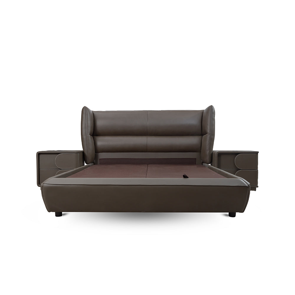 Bronze Tan Leather Bed