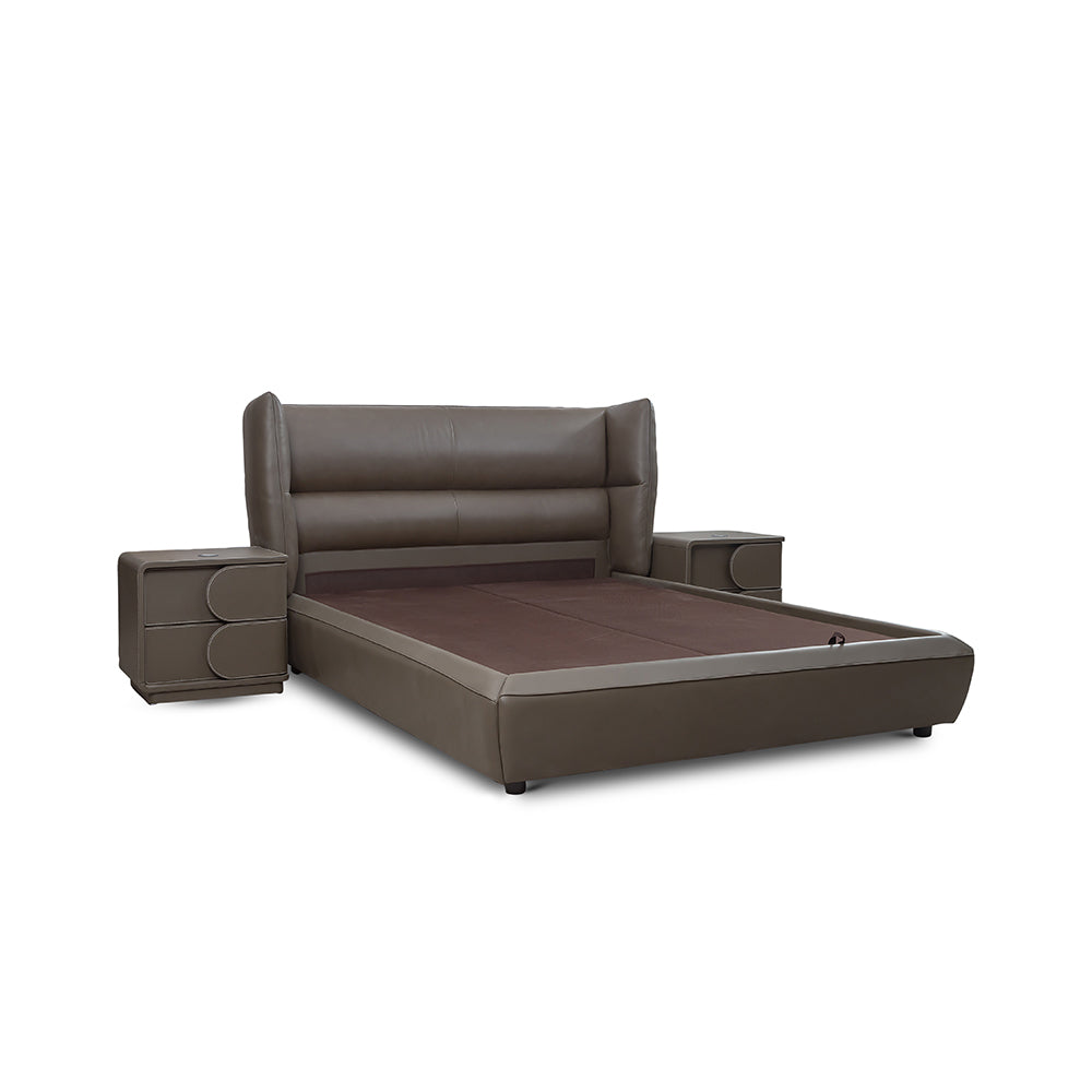 Bronze Tan Leather Bed