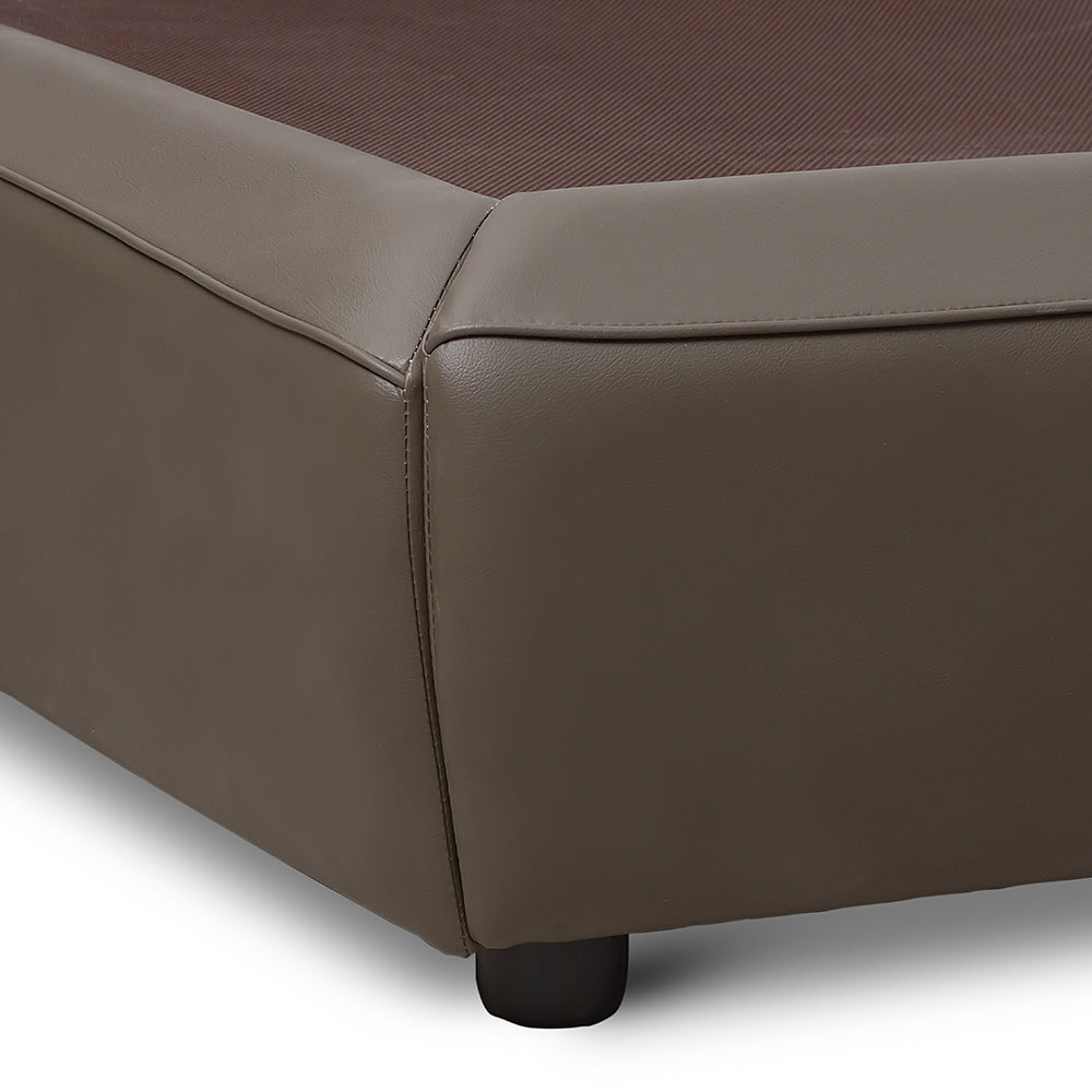 Bronze Tan Leather Bed