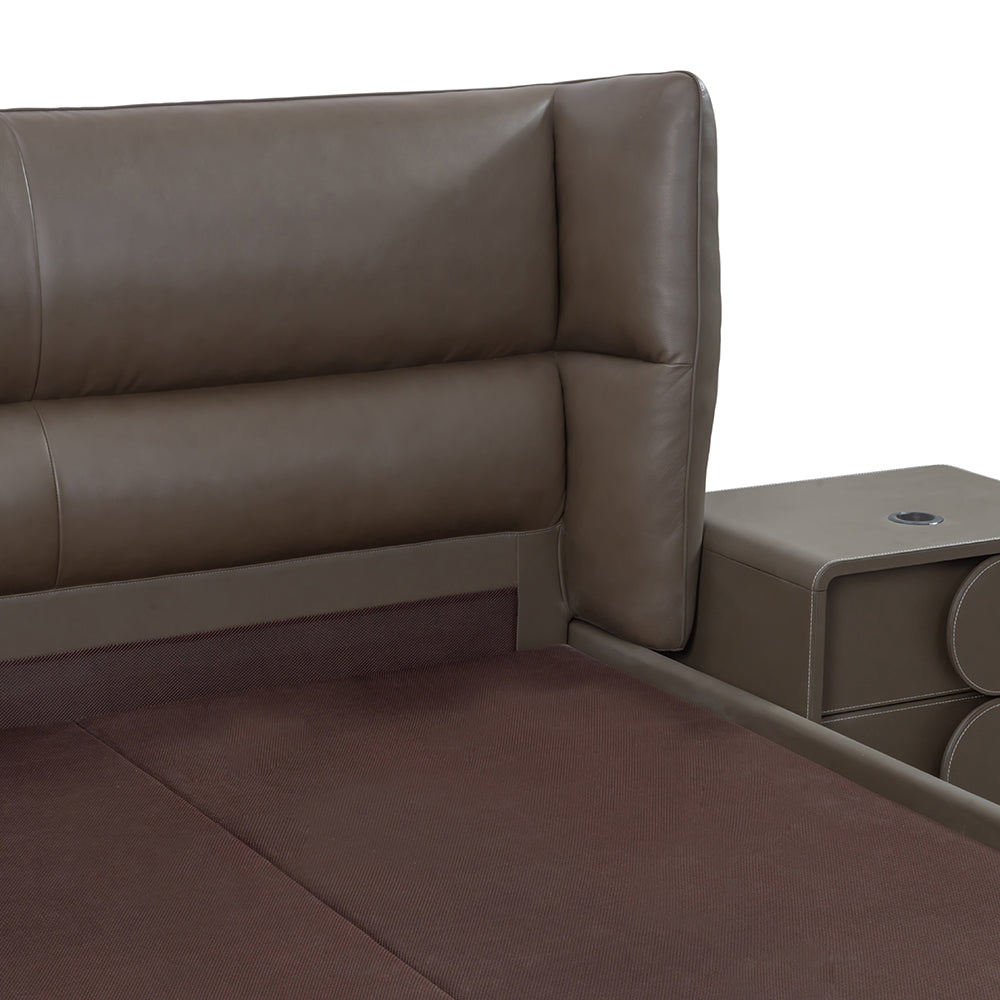 Bronze Tan Leather Bed