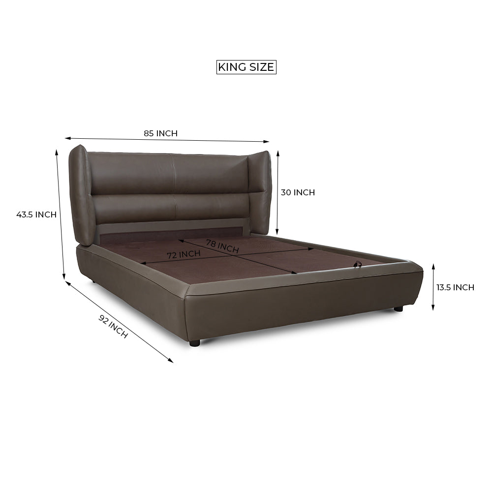 Bronze Tan Leather Bed