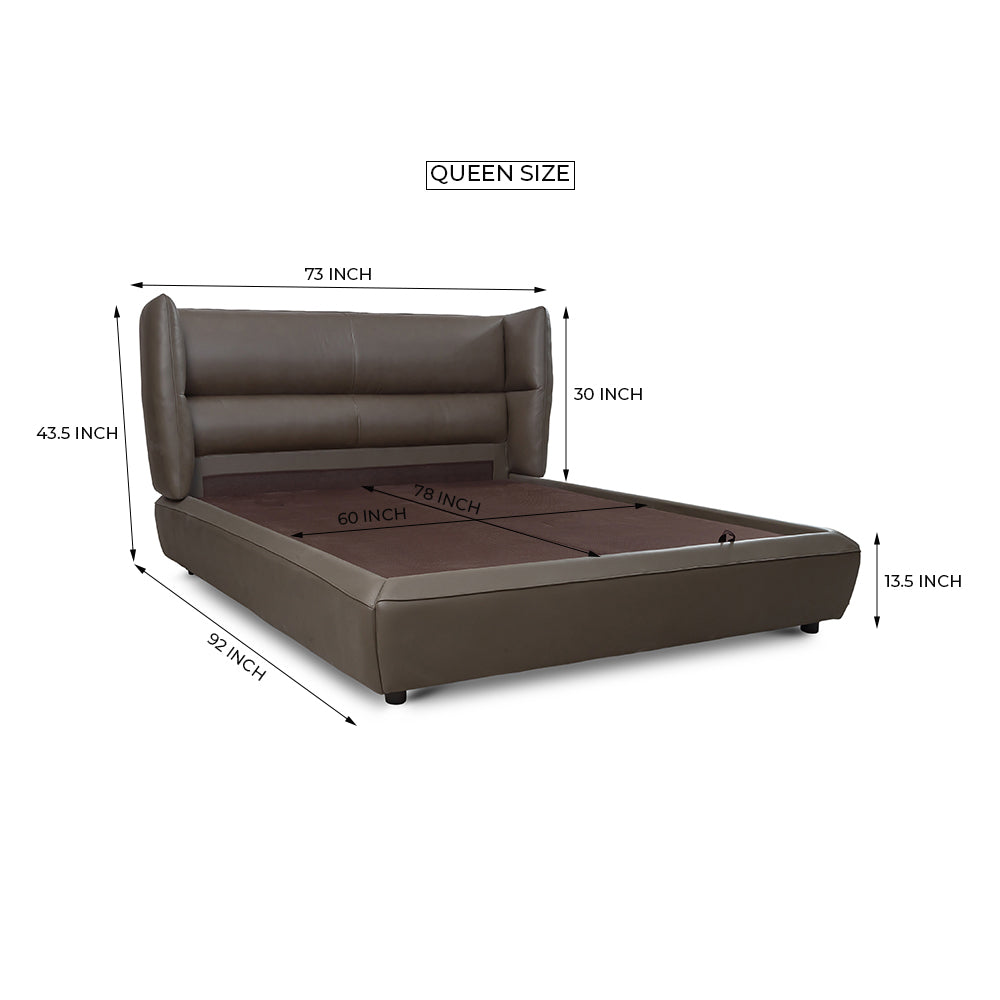Bronze Tan Leather Bed