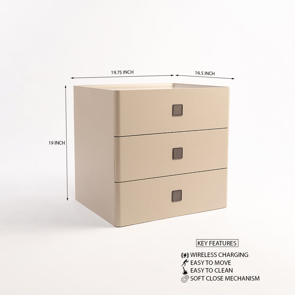 Fawn Ivory Bedside Table