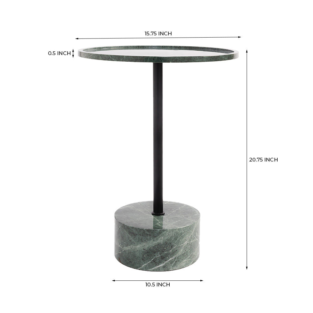 Viver Round Green Marble Accent Table