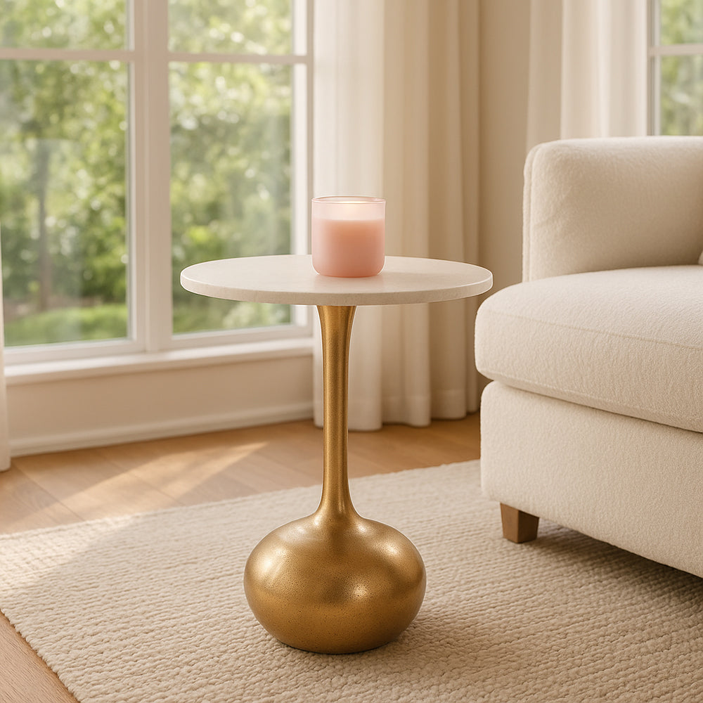 Tidal Marble Accent Table