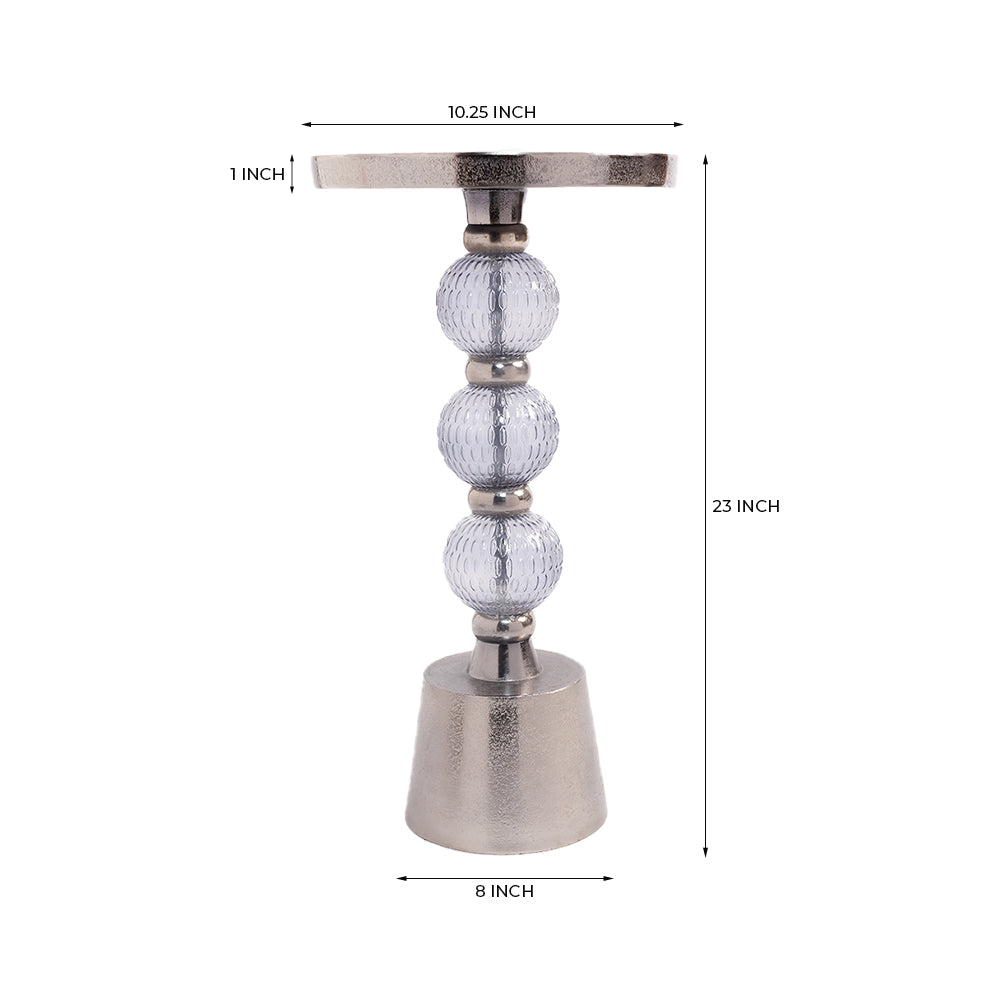 Scorsese Aluminium Drink Accent Table with Glass