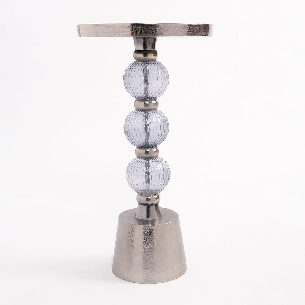 Scorsese Aluminium Drink Accent Table with Glass