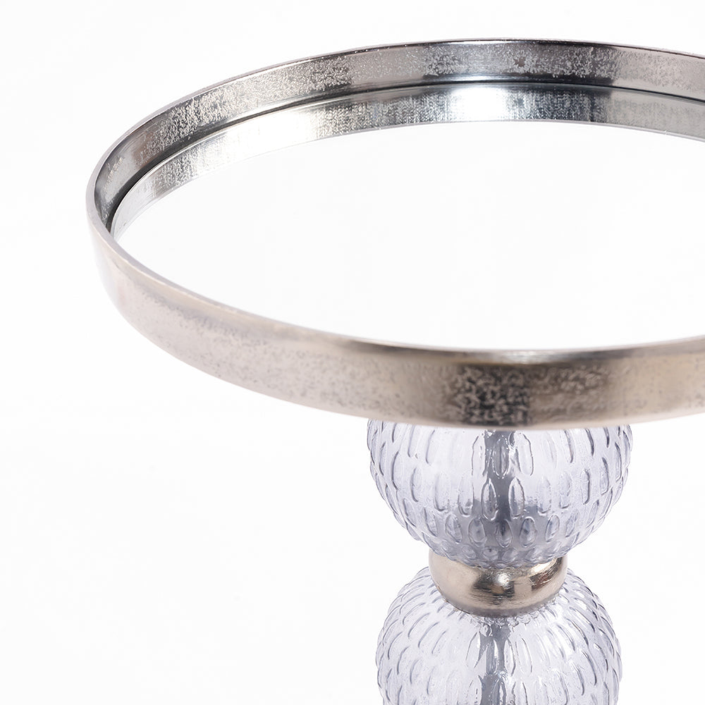 Scorsese Aluminium Drink Accent Table with Glass