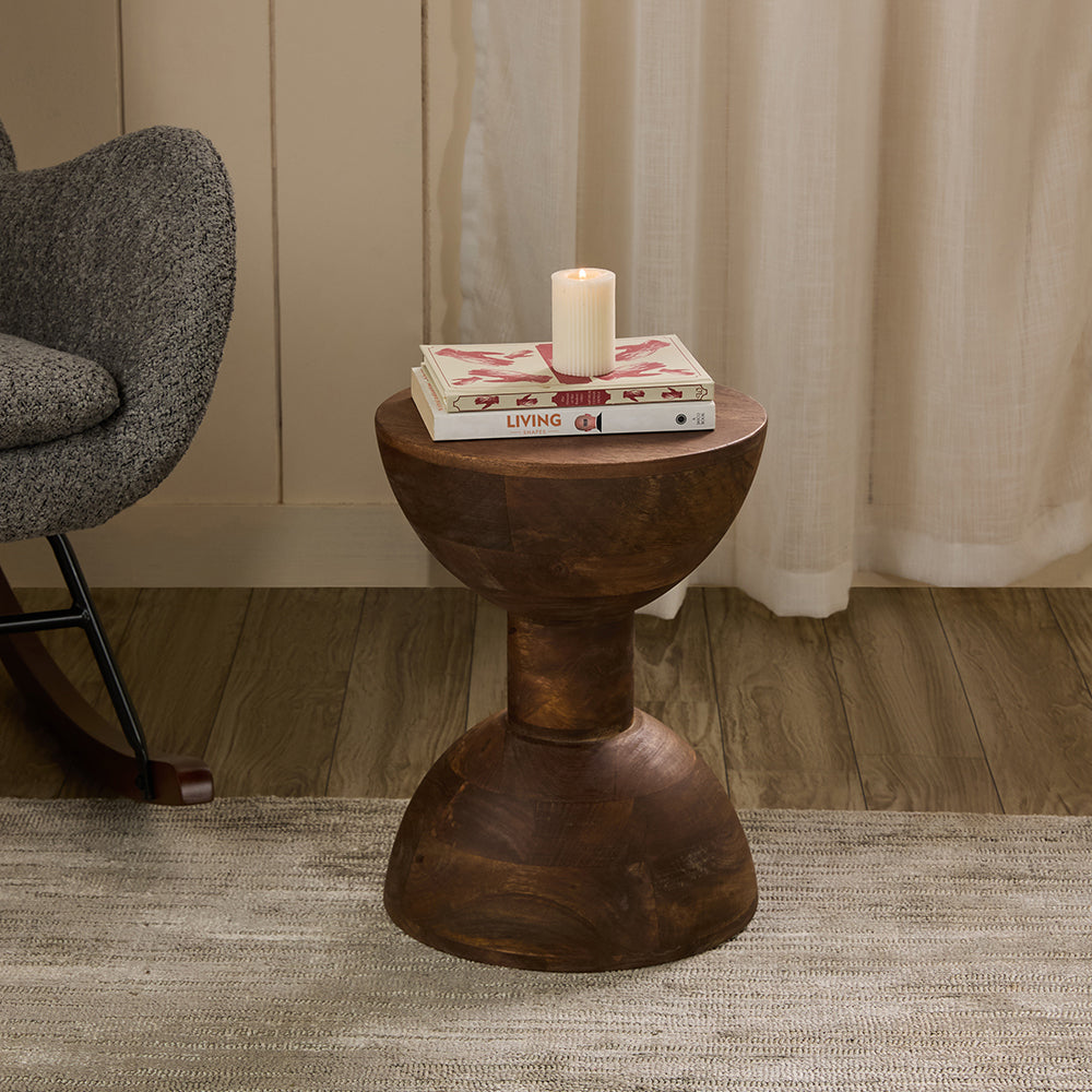 Cedar Mango Wood Accent Table & Stool