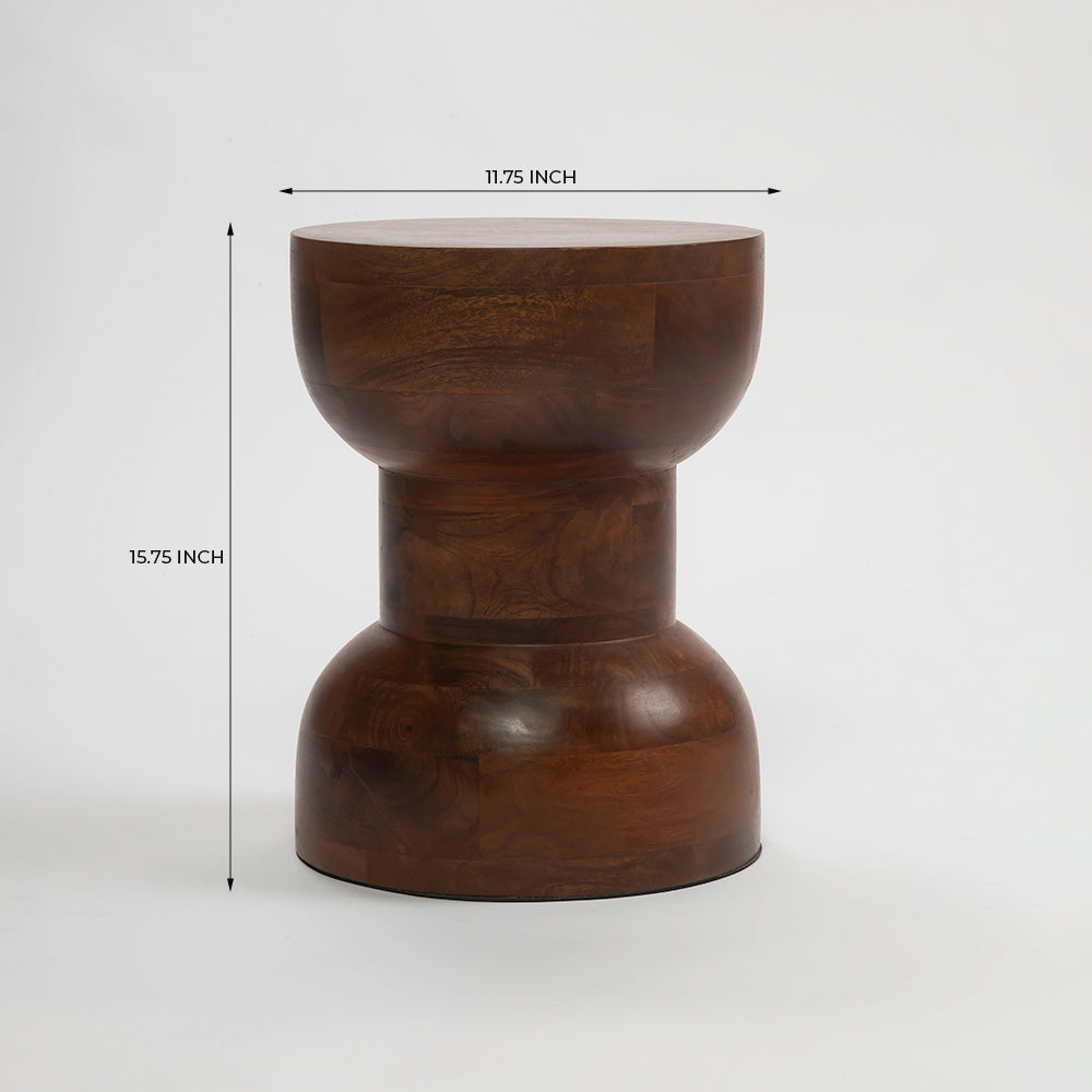 Lushow Mango Wood Accent Table & Stool