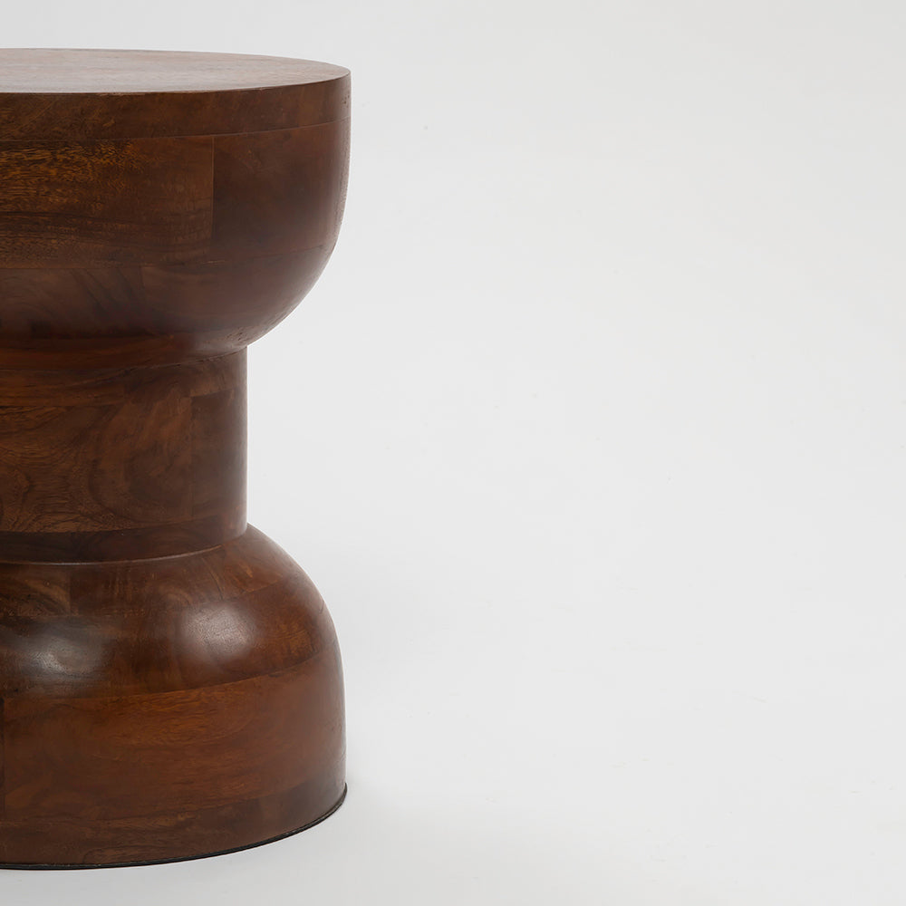 Lushow Mango Wood Accent Table & Stool