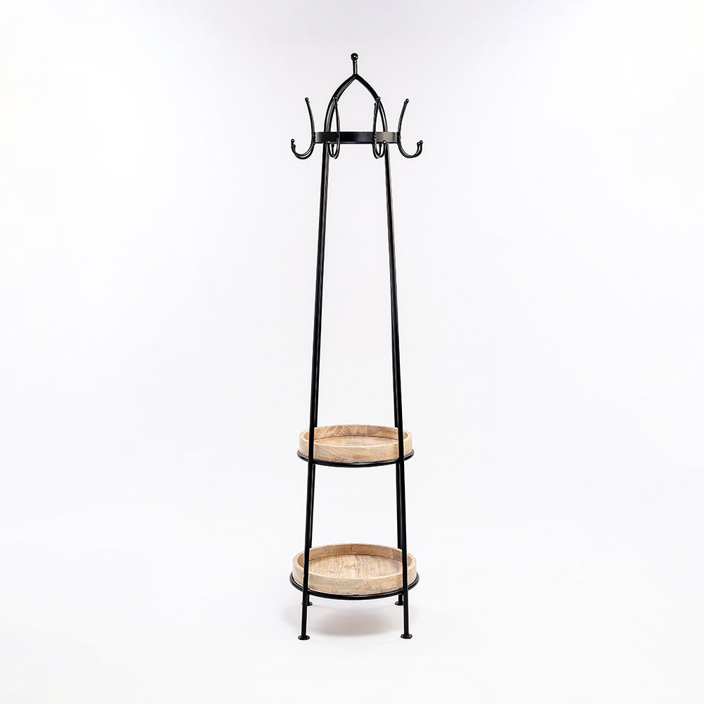 Jenevie Mango Wood Coat Hanger with Iron