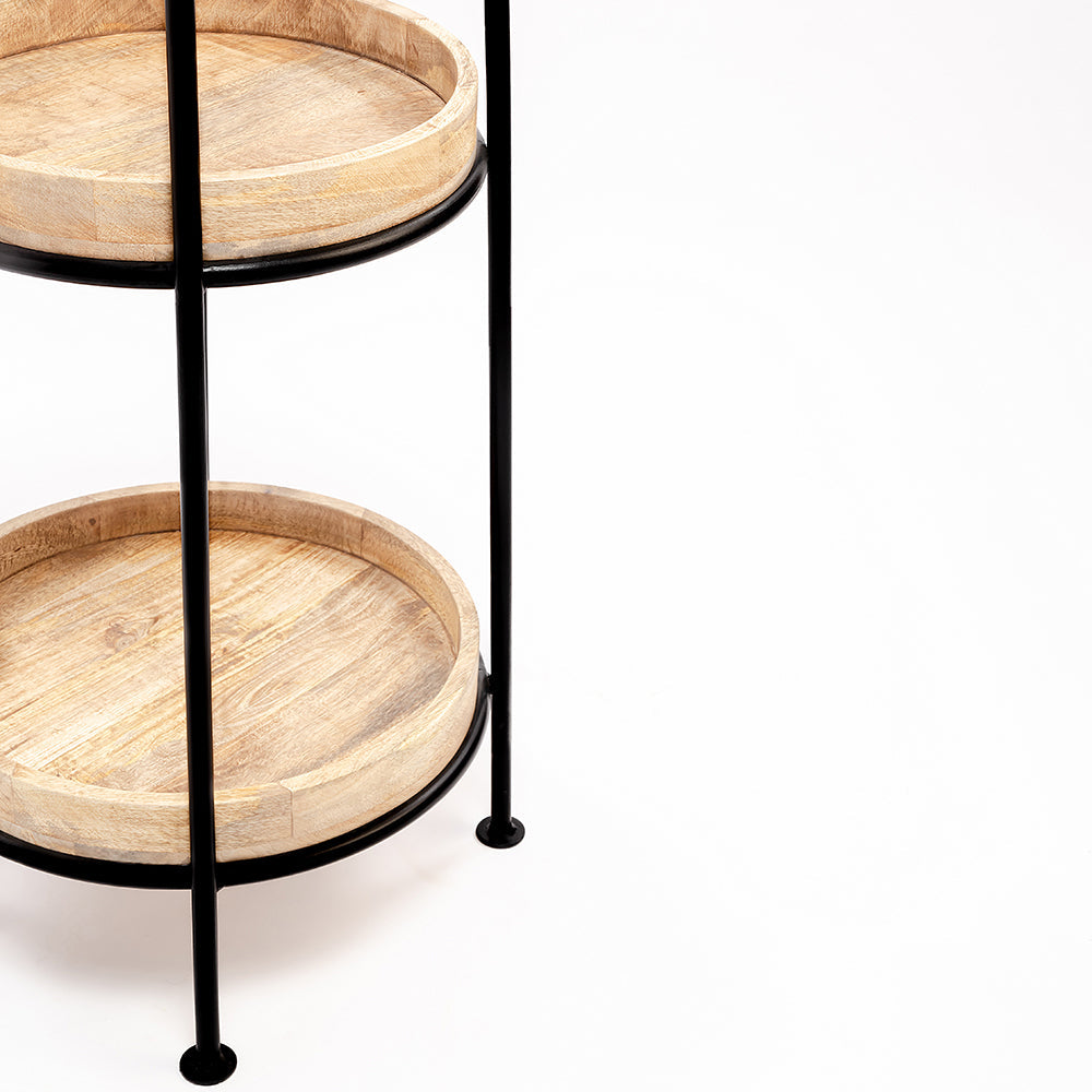 Jenevie Mango Wood Coat Hanger with Iron