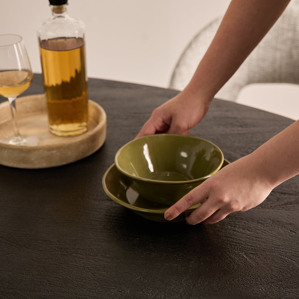 Xerone Wooden 6 Seater Dining Table with Iron