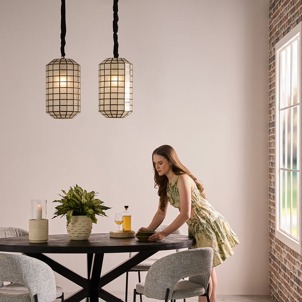 Xerone Wooden 6 Seater Dining Table with Iron