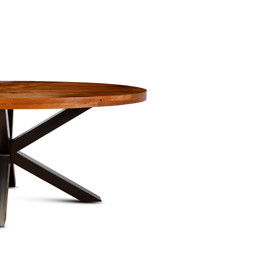 Xerone Wooden 6 Seater Dining Table with Iron