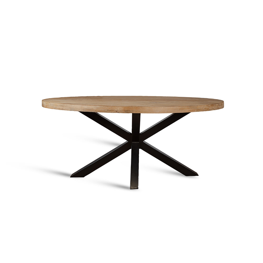 Xerone Wooden 6 Seater Dining Table with Iron