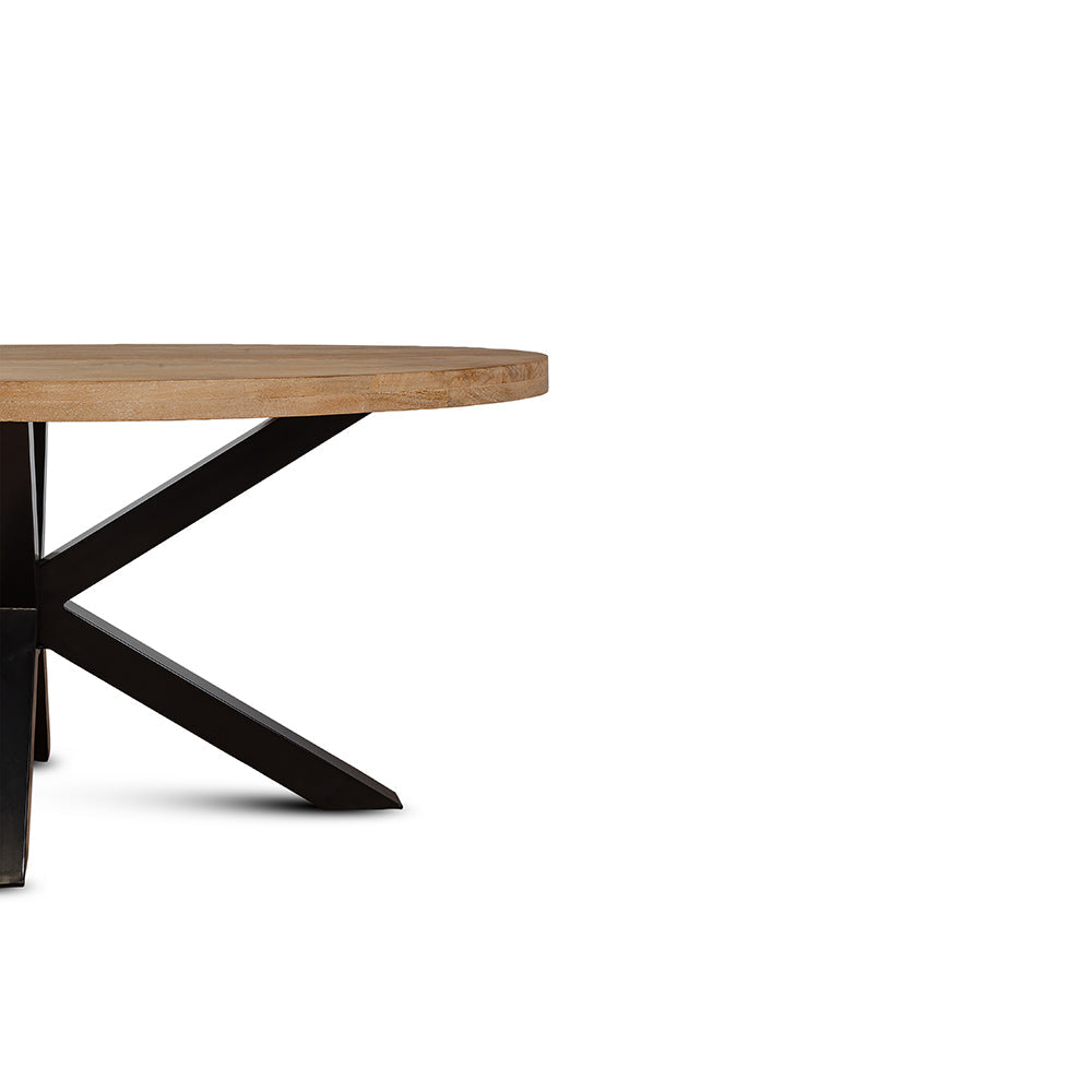 Xerone Wooden 6 Seater Dining Table with Iron