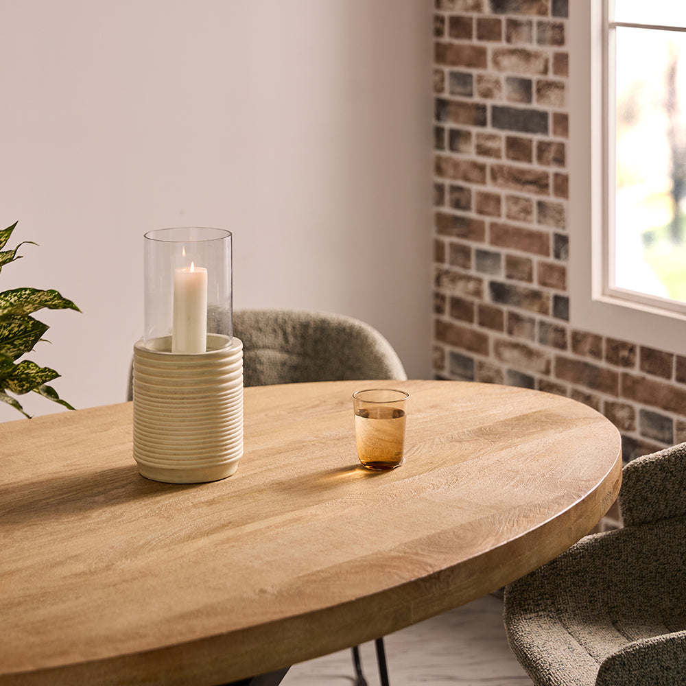 Xerone Wooden 6 Seater Dining Table with Iron