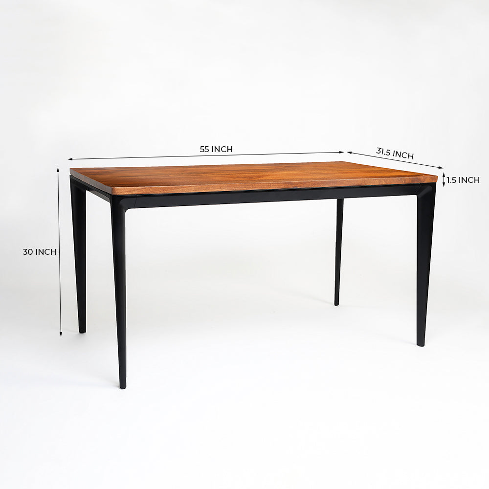 Shakur Wodden Dining Table with Iron