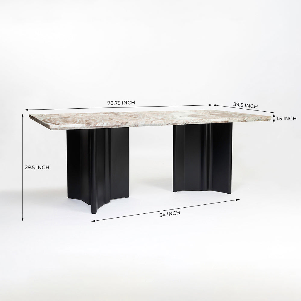 Omar Marbel Dining Table with Iron