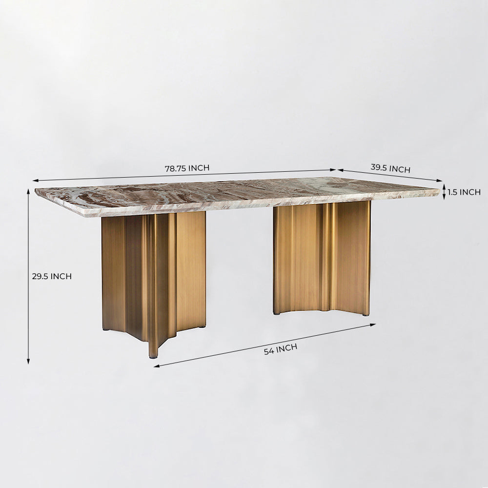 Omar Marbel Dining Table with Iron