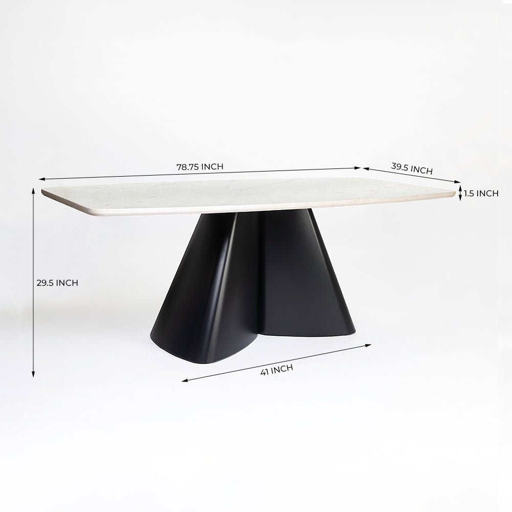 Chrome Marbel Dining Table with Iron