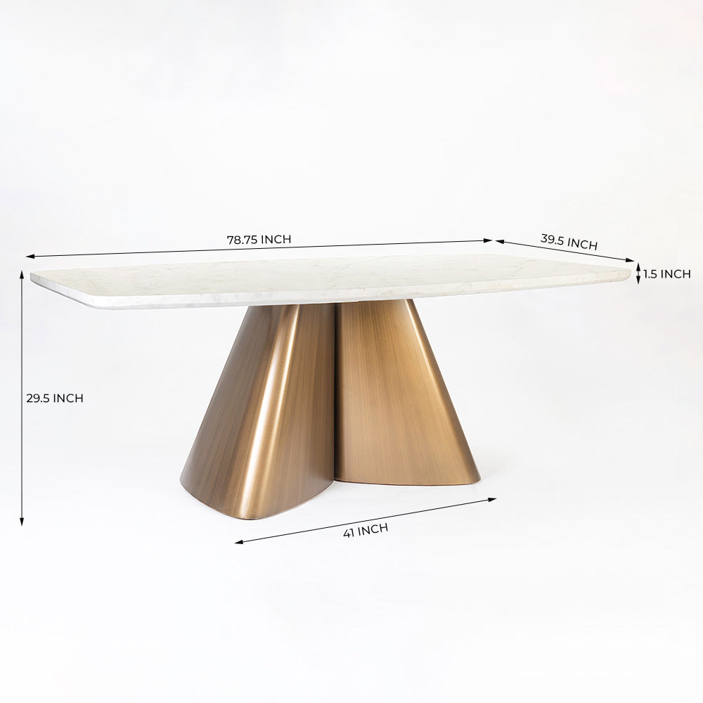 Chrome Marbel Dining Table with Iron