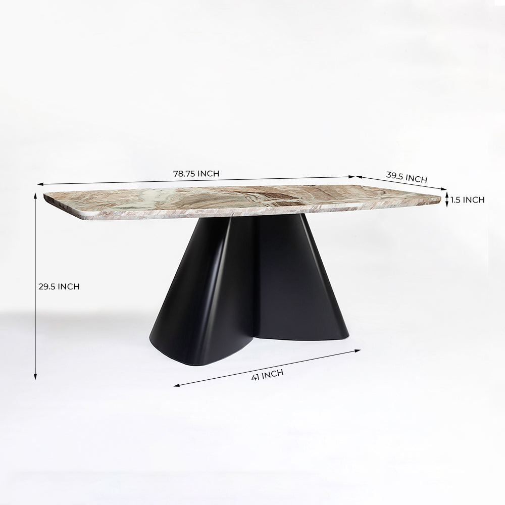 Chrome Marbel Dining Table with Iron
