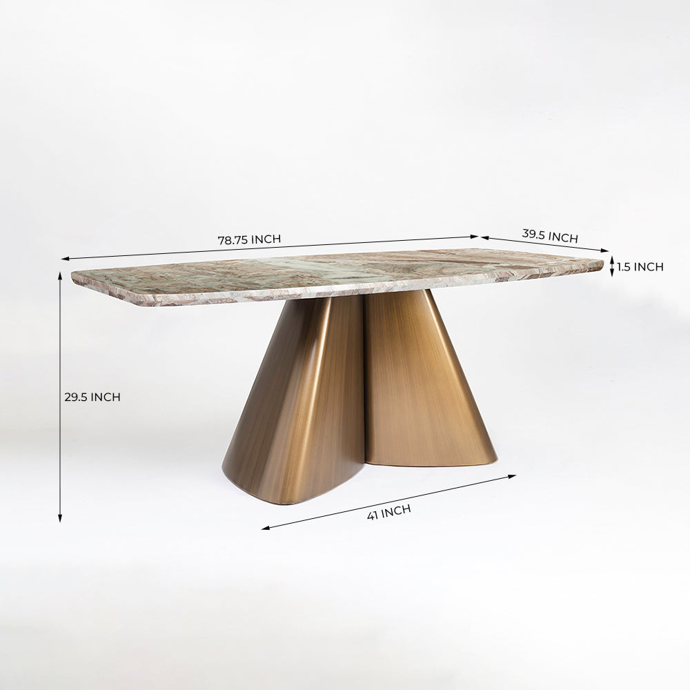 Chrome Marbel Dining Table with Iron