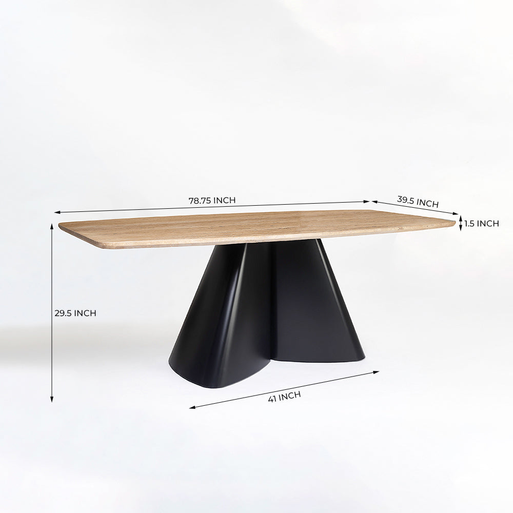 Chrome Marbel Dining Table with Iron